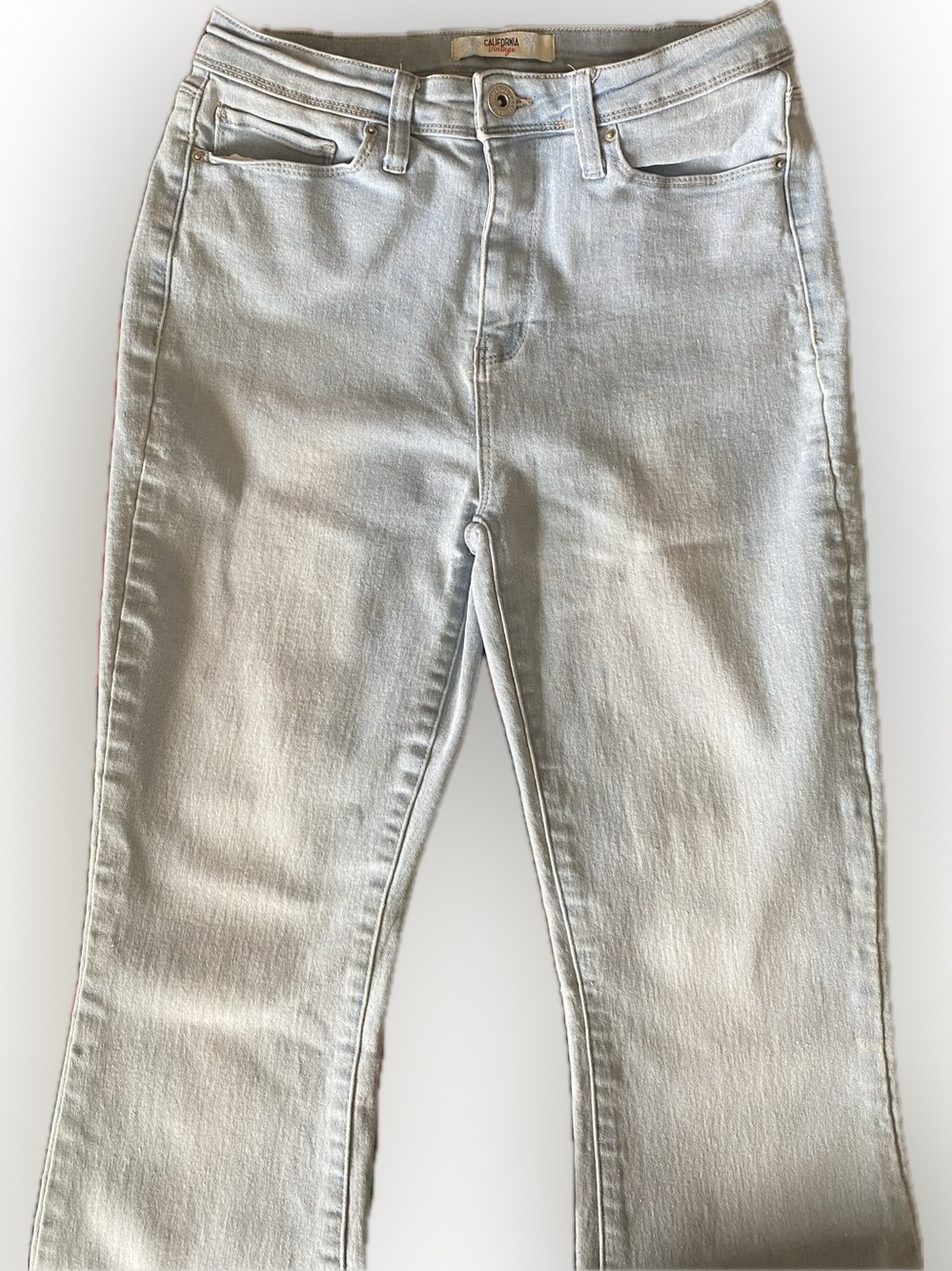 California Vintage High Rise Flare Jeans Light Wash Stretch Size 13/31 Y2K